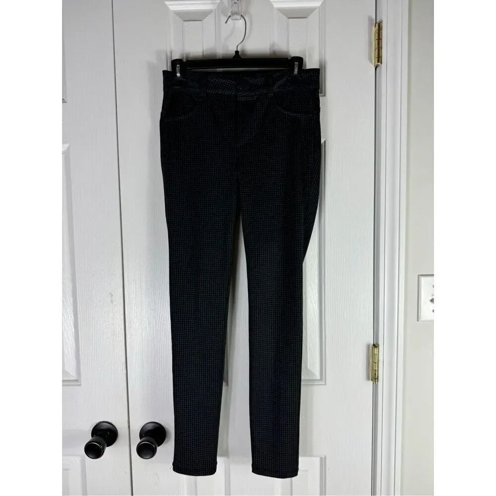 Democracy Womens Ab Technology Skinny Pants Black and Grey Houndstooth Size 2